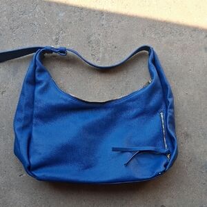 TOTE LE MONDE Leather Florence Slouch Shoulder Bag Blue